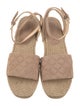L'Agence Suede Leather Trim Embellishment Espadrilles