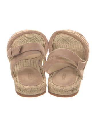 L'Agence Suede Leather Trim Embellishment Espadrilles