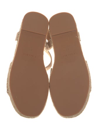 L'Agence Suede Leather Trim Embellishment Espadrilles