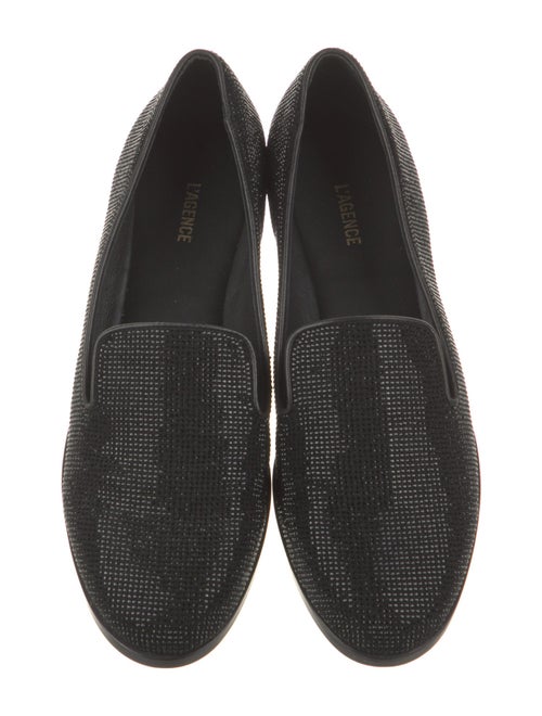 L'Agence Suede Studded Accents Loafers