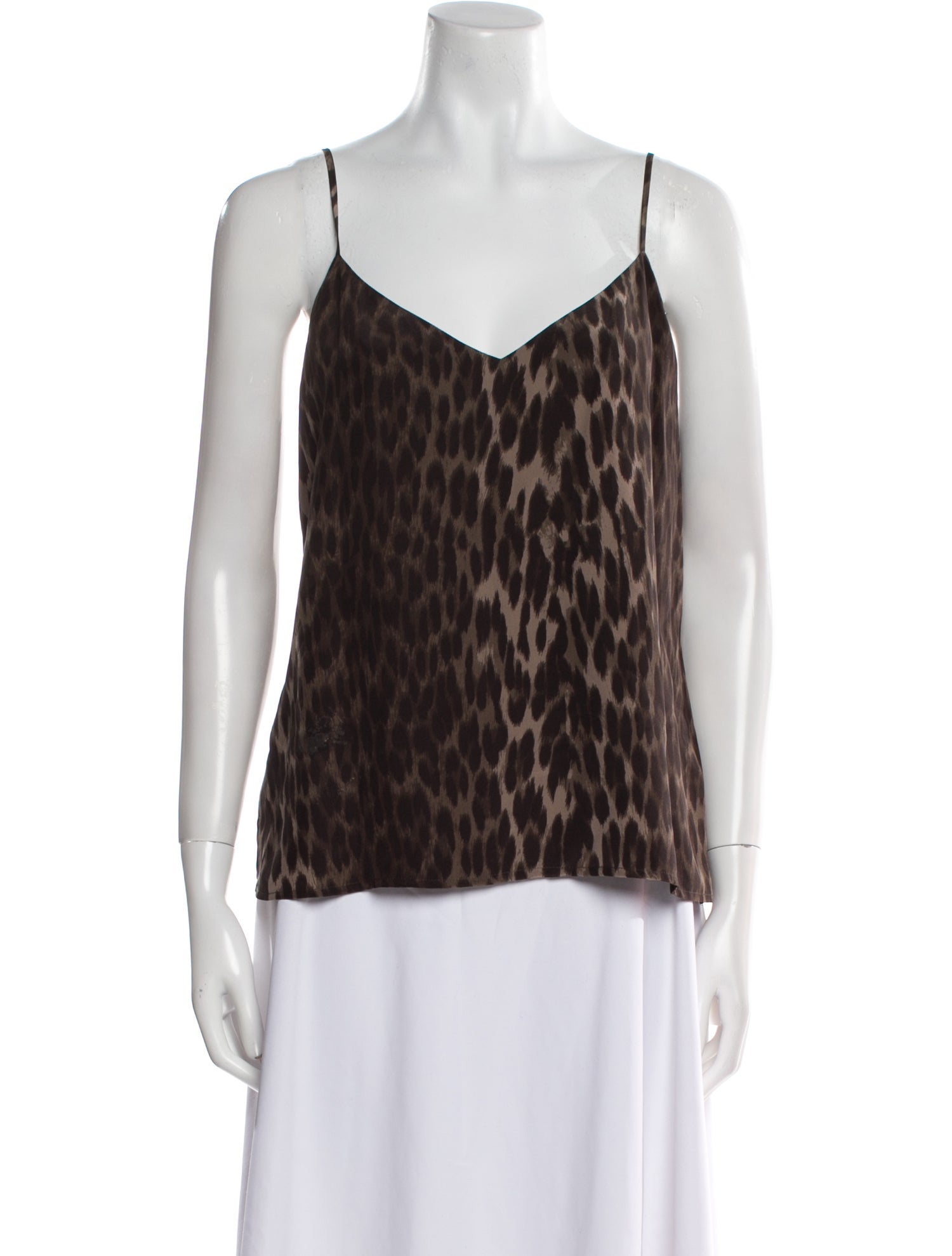 L'Agence Silk Animal Print Top