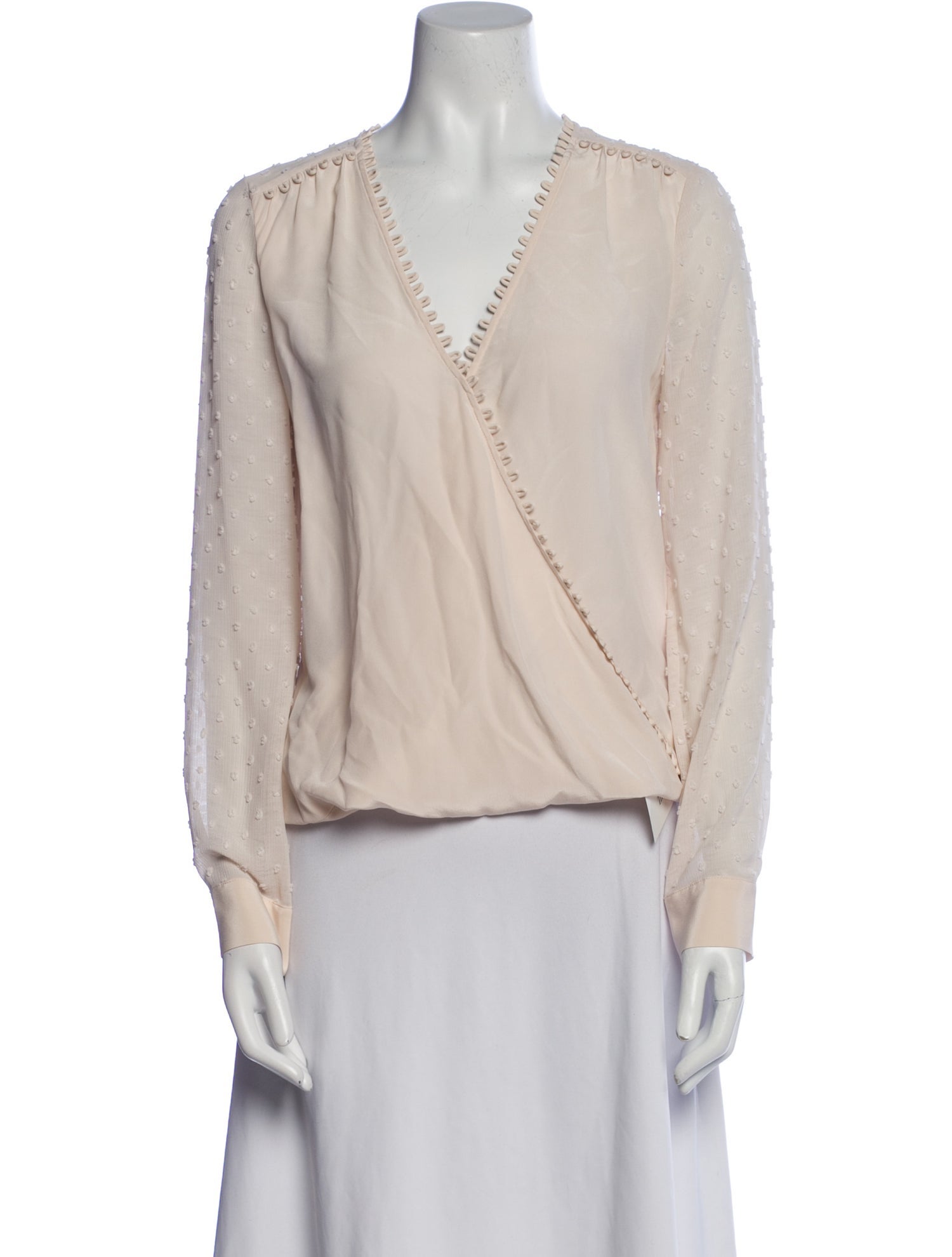 L'Agence V-Neck Long Sleeve Blouse