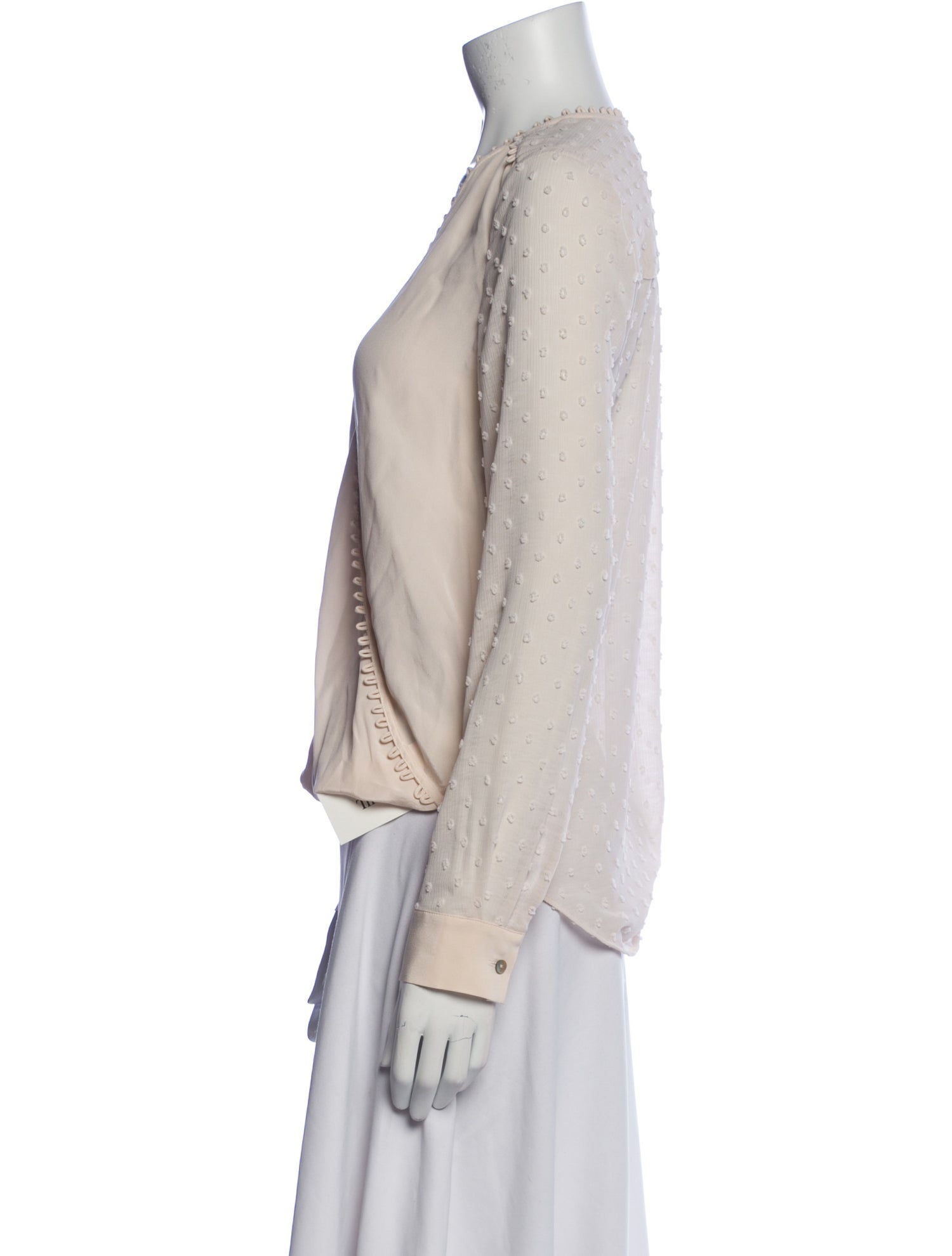 L'Agence V-Neck Long Sleeve Blouse