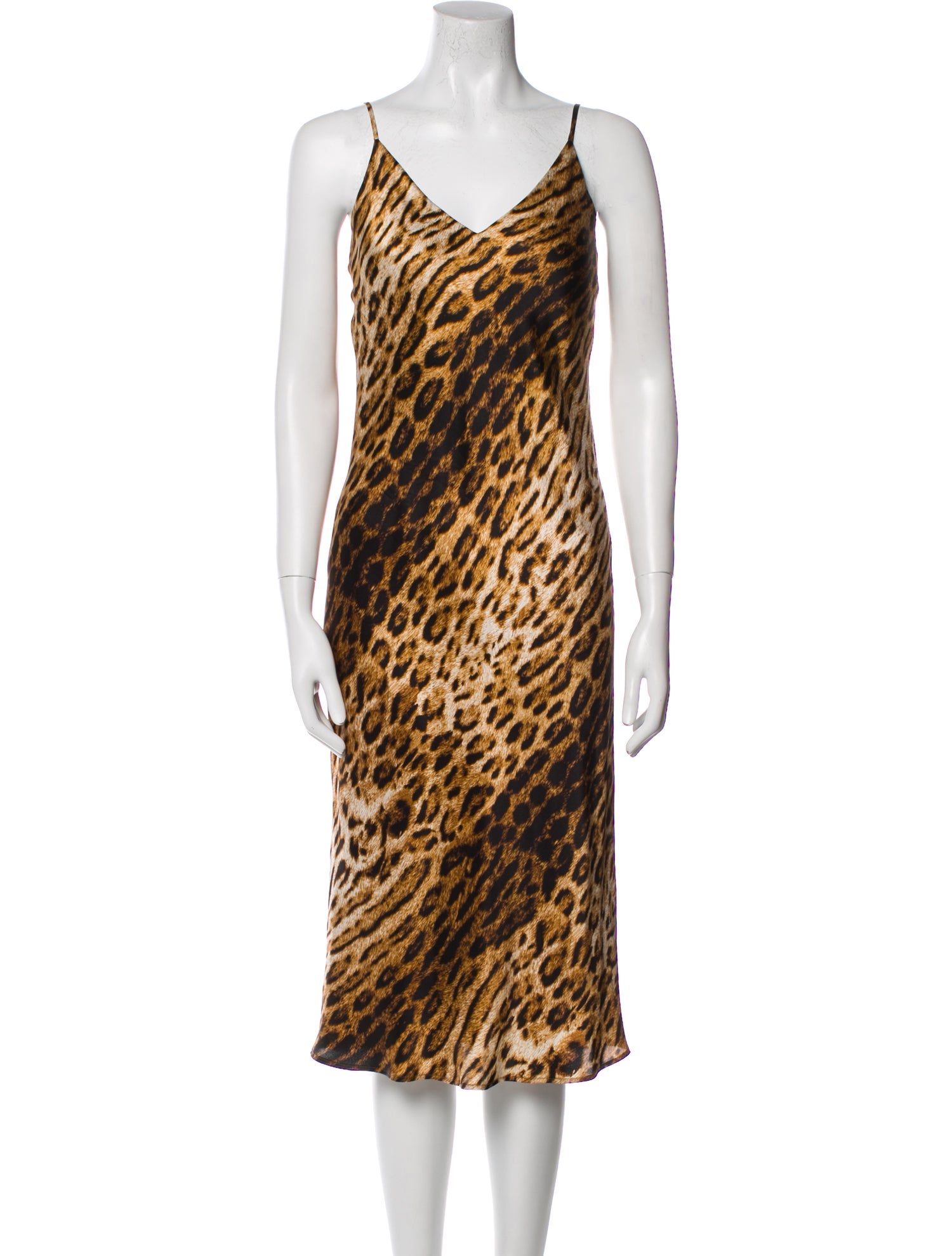 L'Agence Silk Midi Length Dress