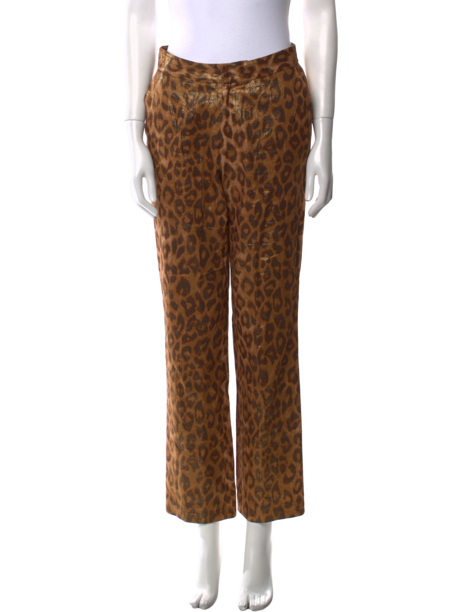 L'Agence Animal Print Straight Leg Pants