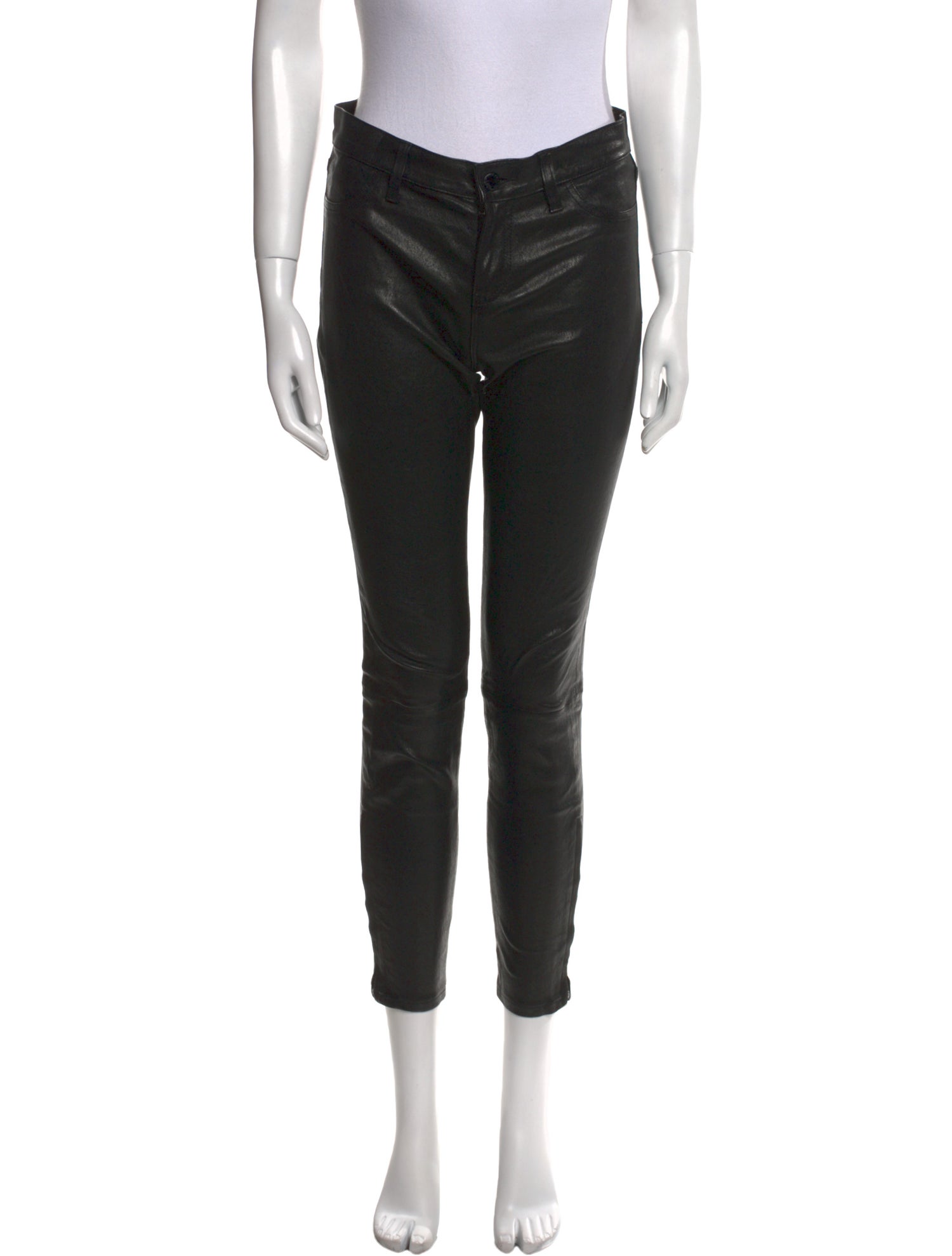 L'Agence Lamb Leather Skinny Leg Pants
