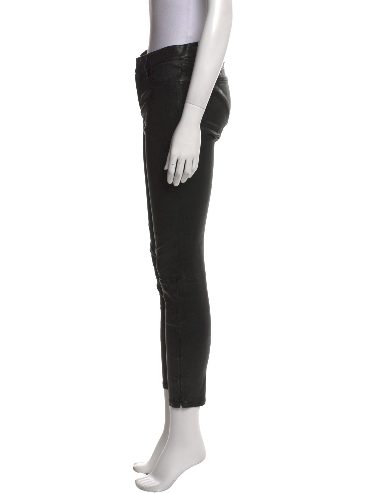 L'Agence Lamb Leather Skinny Leg Pants