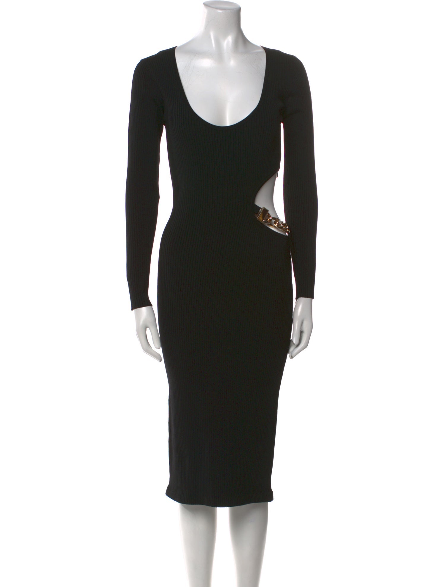 L'Agence Scoop Neck Midi Length Dress