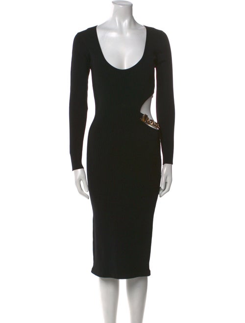 L'Agence Scoop Neck Midi Length Dress