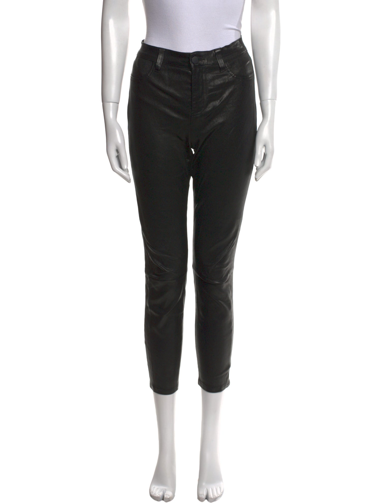 L'Agence Lamb Leather Skinny Leg Pants
