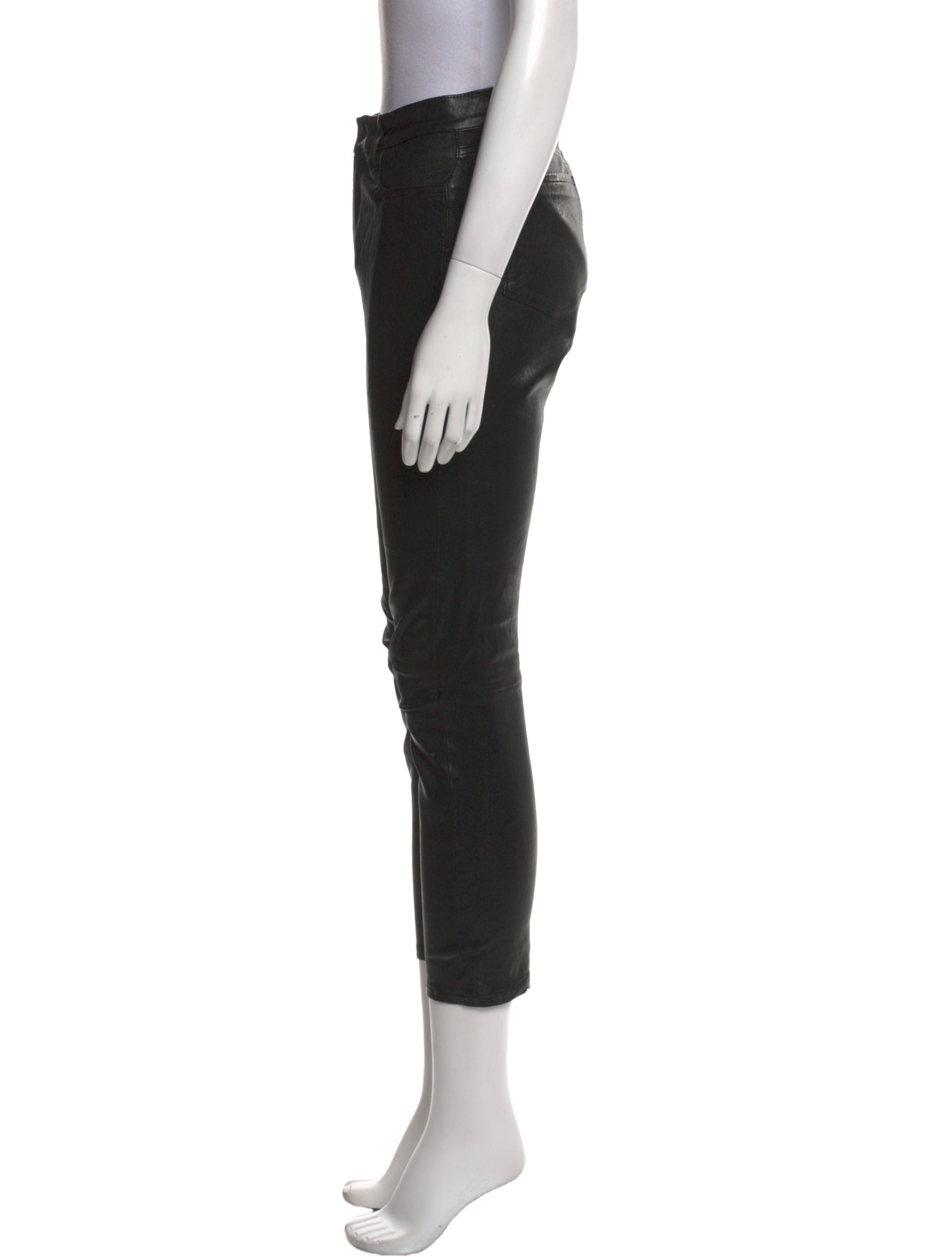L'Agence Lamb Leather Skinny Leg Pants