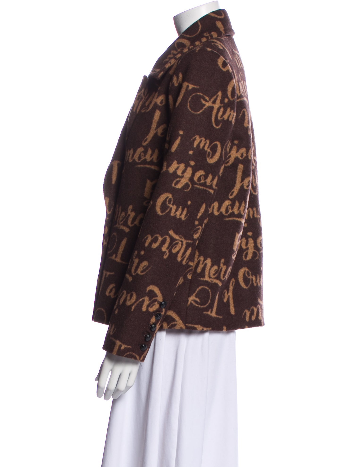 L'Agence Wool Printed Peacoat