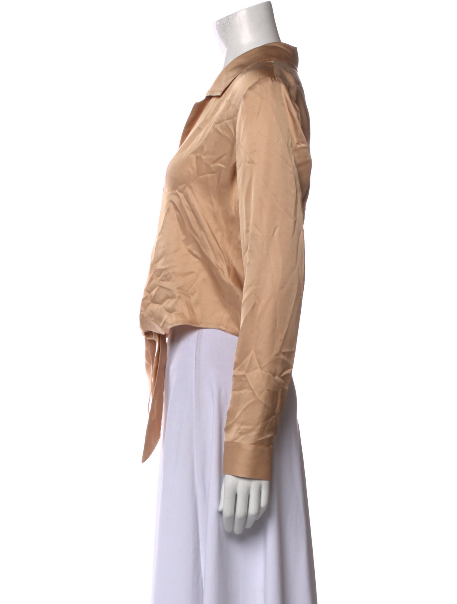 L'Agence V-Neck Long Sleeve Button-Up Top