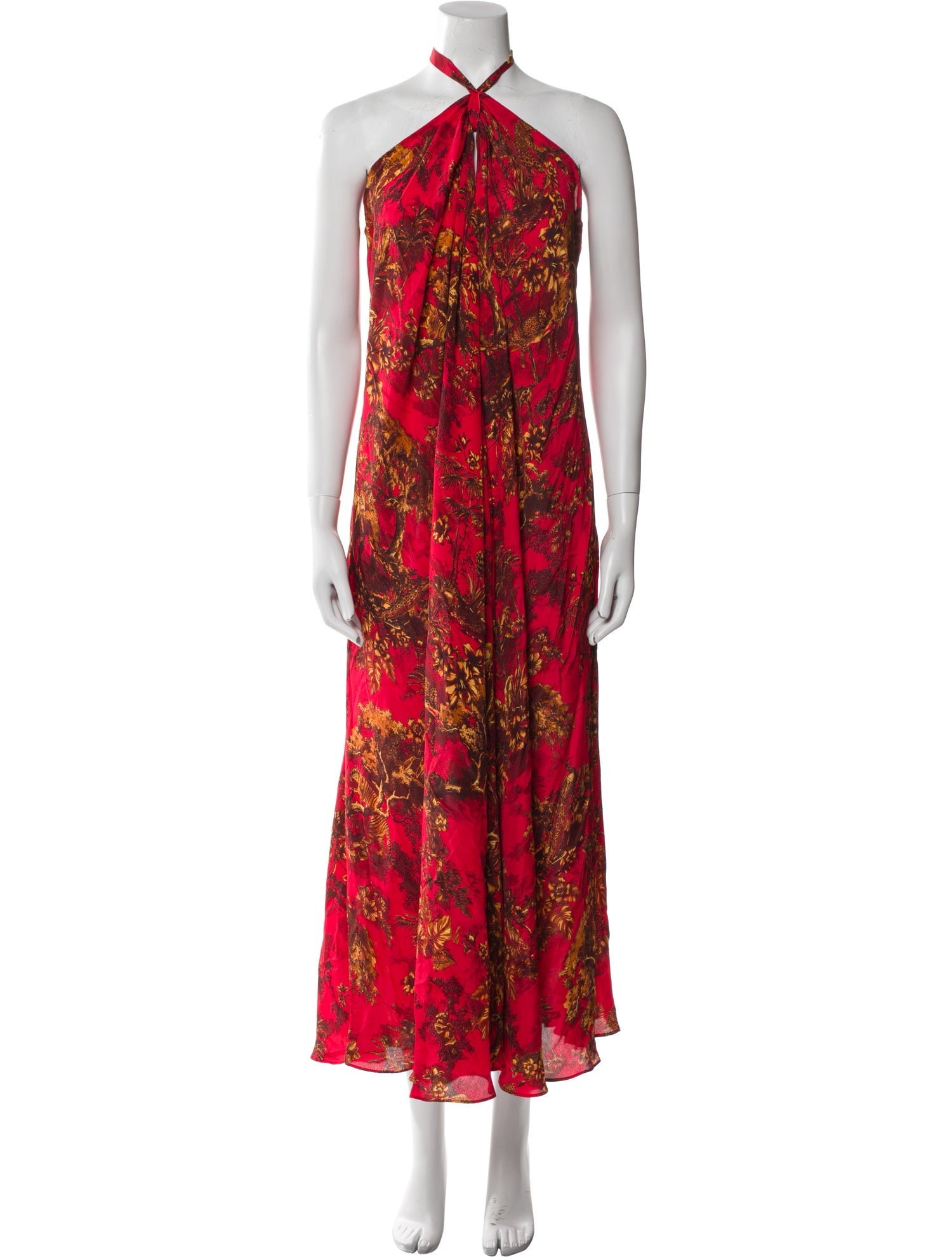 L'Agence Floral Print Long Dress