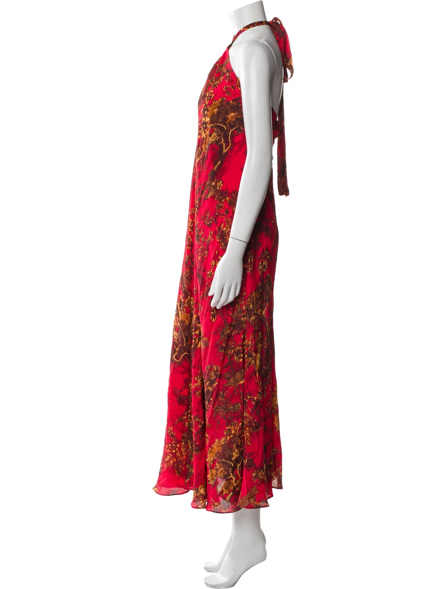 L'Agence Floral Print Long Dress