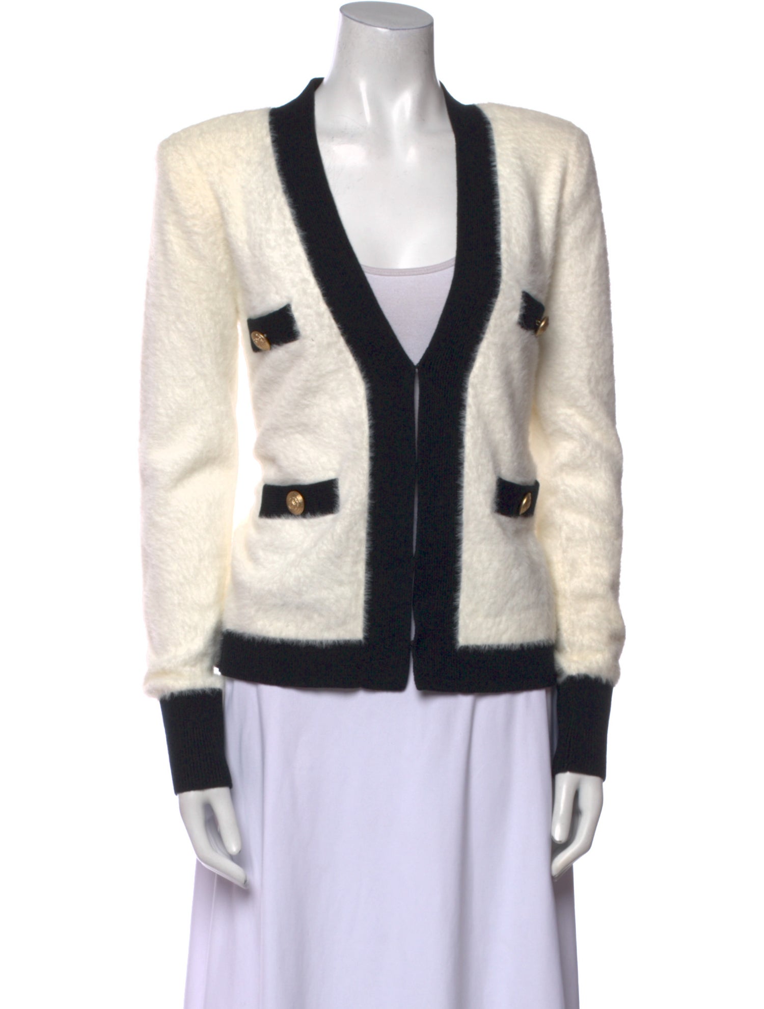 L'Agence Colorblock Pattern V-Neck Sweater w/ Tags