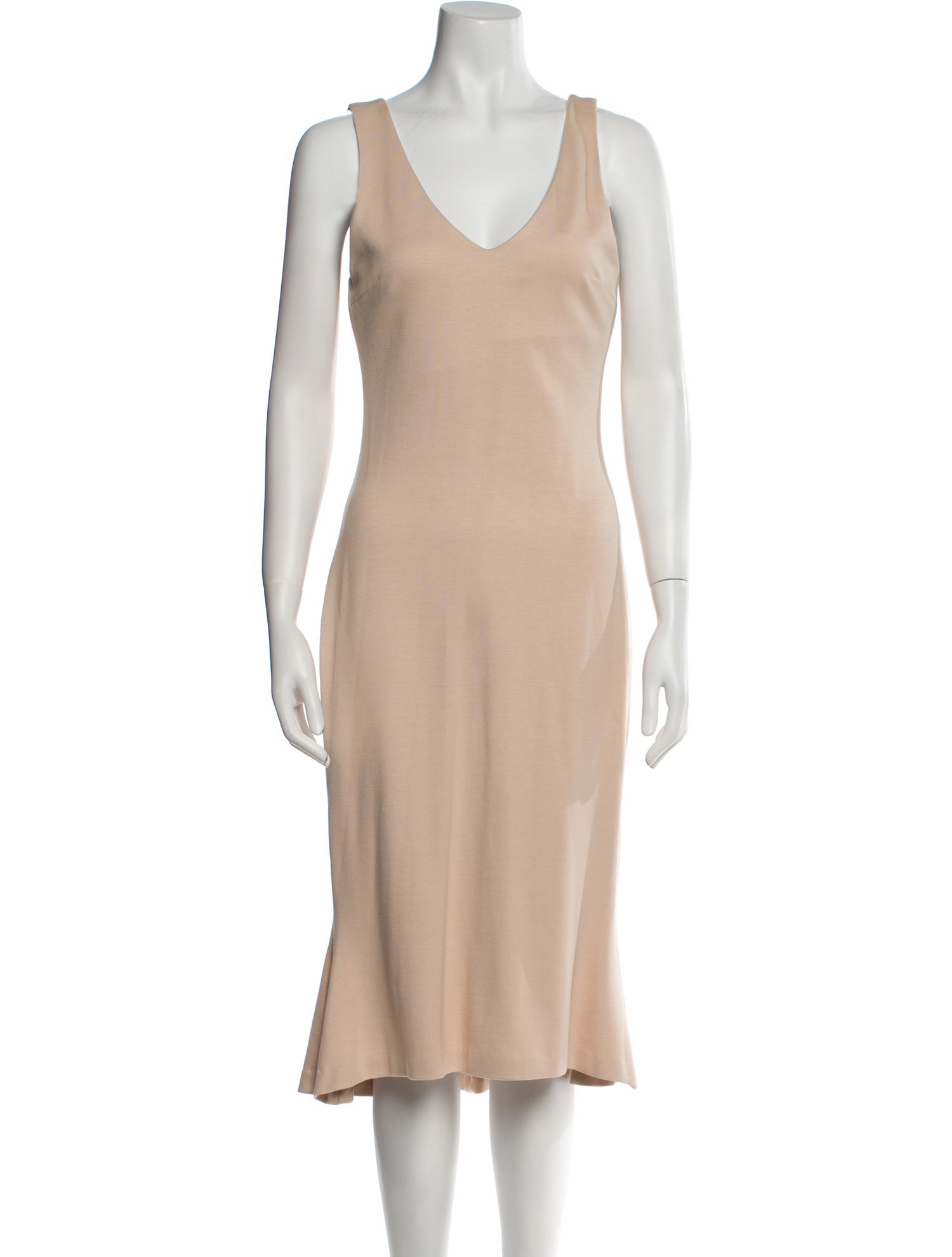 L'Agence V-Neck Midi Length Dress