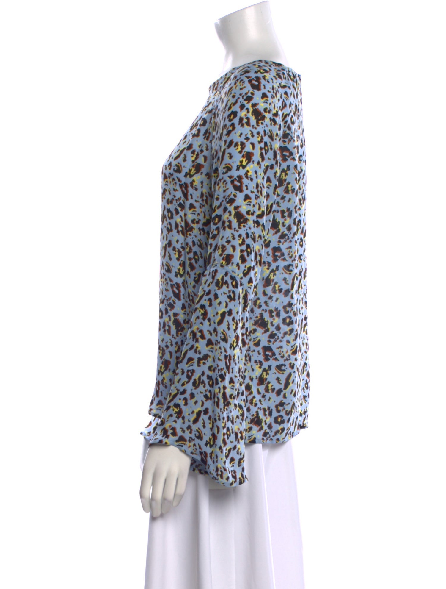 L'Agence Silk Animal Print Blouse