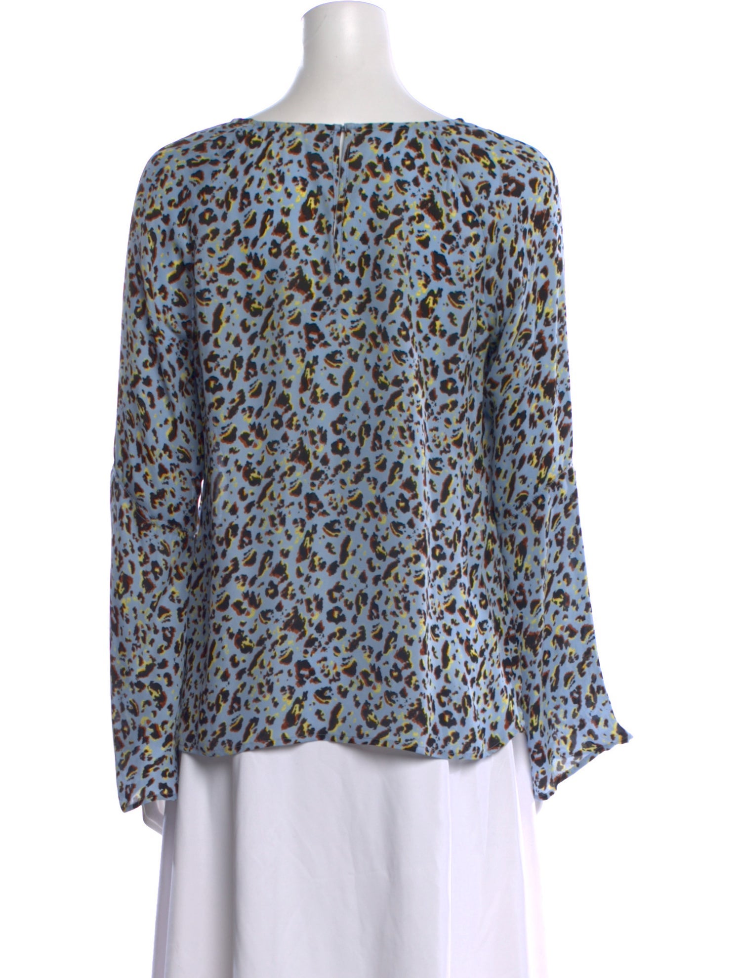 L'Agence Silk Animal Print Blouse