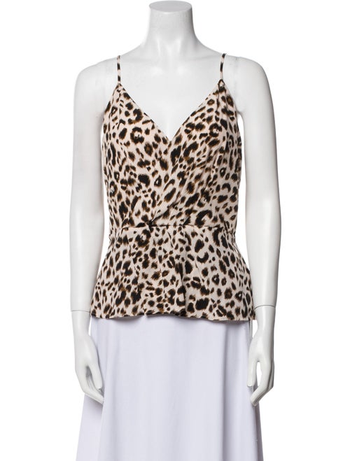 L'Agence Silk Animal Print Top
