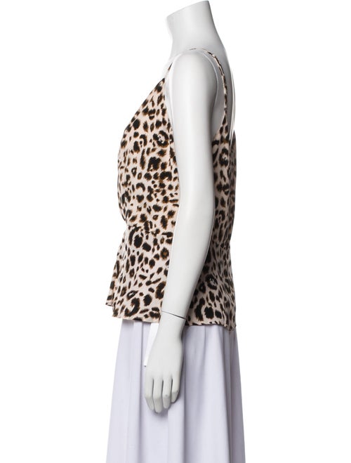 L'Agence Silk Animal Print Top