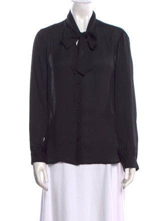 L'Agence Silk Long Sleeve Button-Up Top