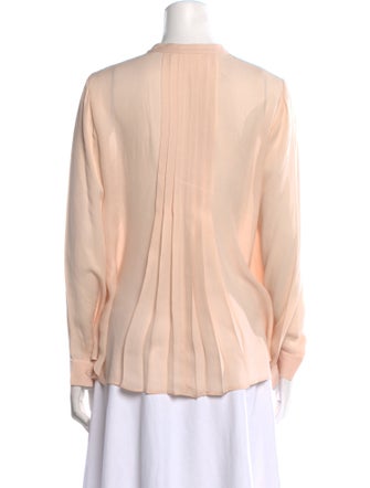 L'Agence Silk Mock Neck Blouse