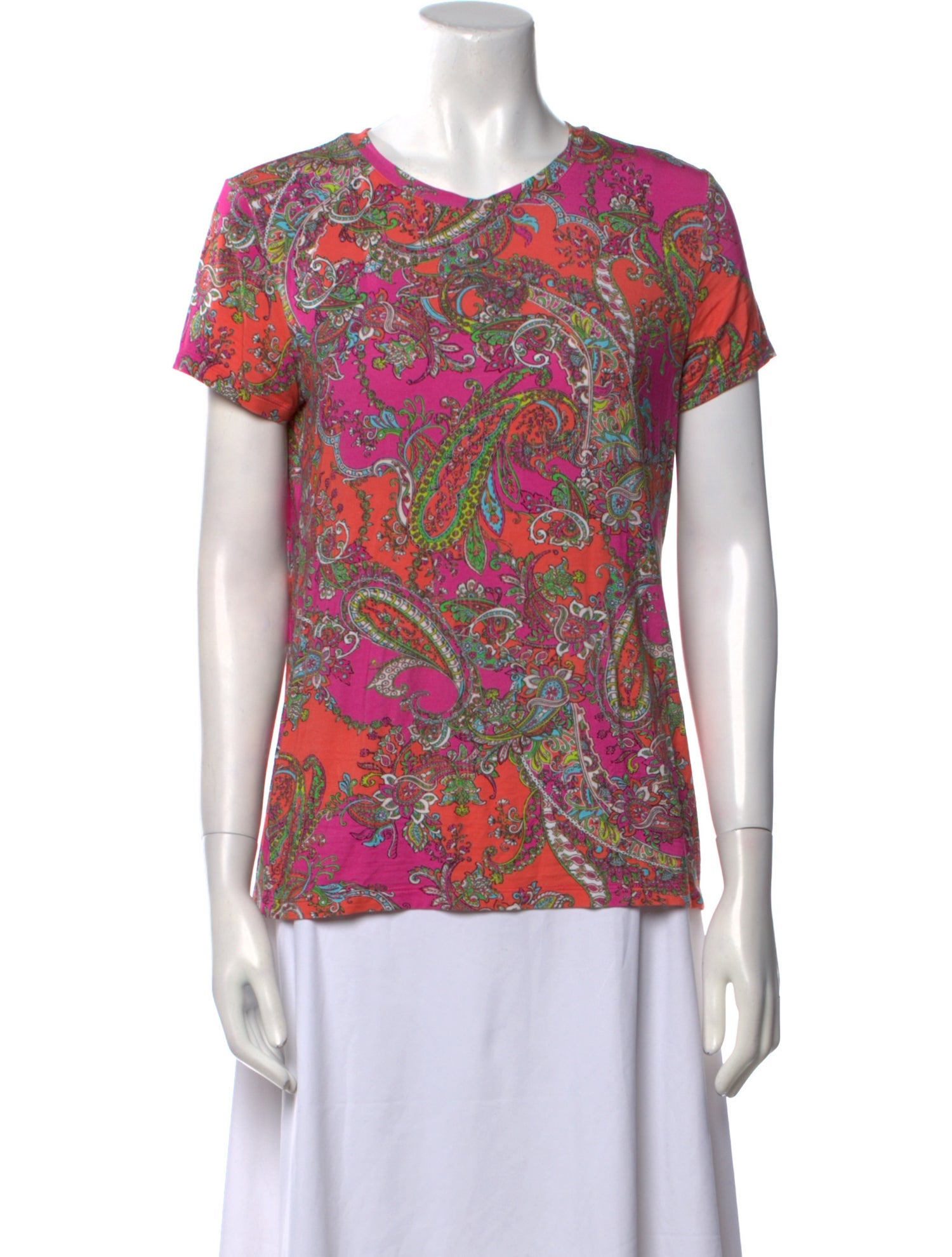 L'Agence Printed Crew Neck T-Shirt