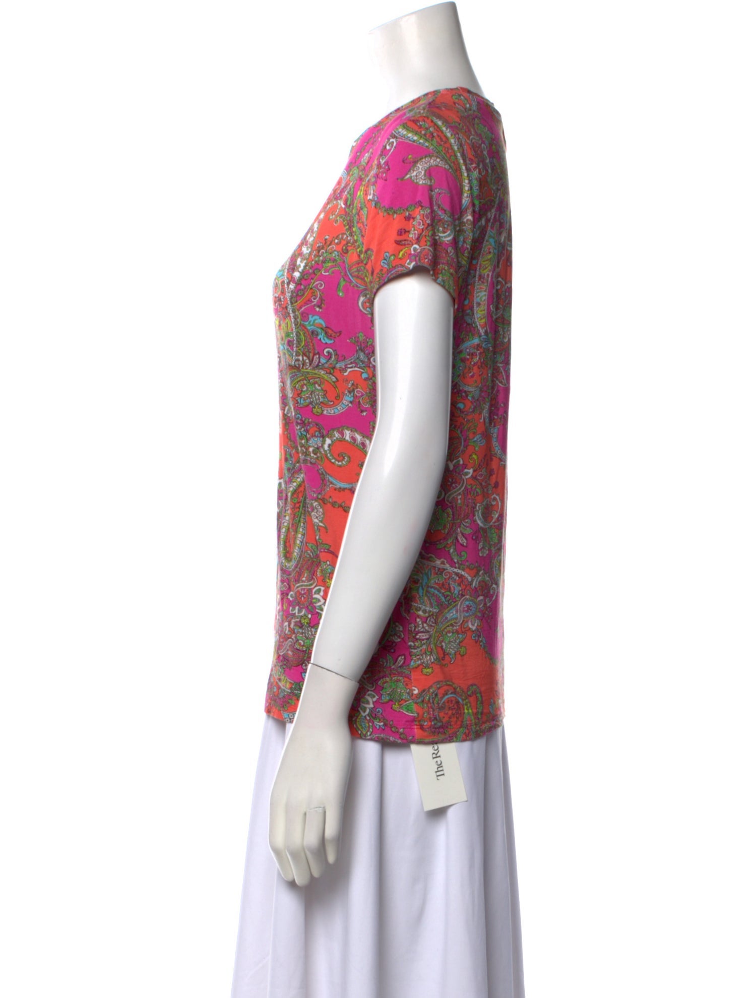 L'Agence Printed Crew Neck T-Shirt