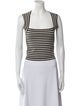 L'Agence Striped Square Neckline Crop Top