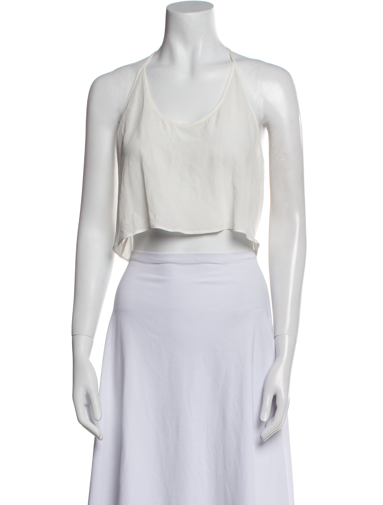 L'Agence Scoop Neck Sleeveless Crop Top