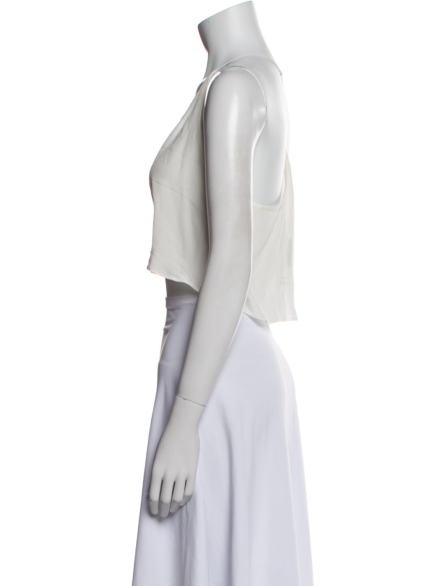 L'Agence Scoop Neck Sleeveless Crop Top