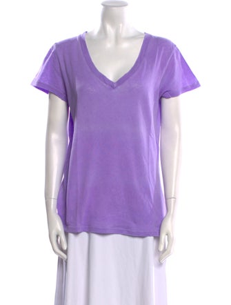 L'Agence V-Neck Short Sleeve T-Shirt