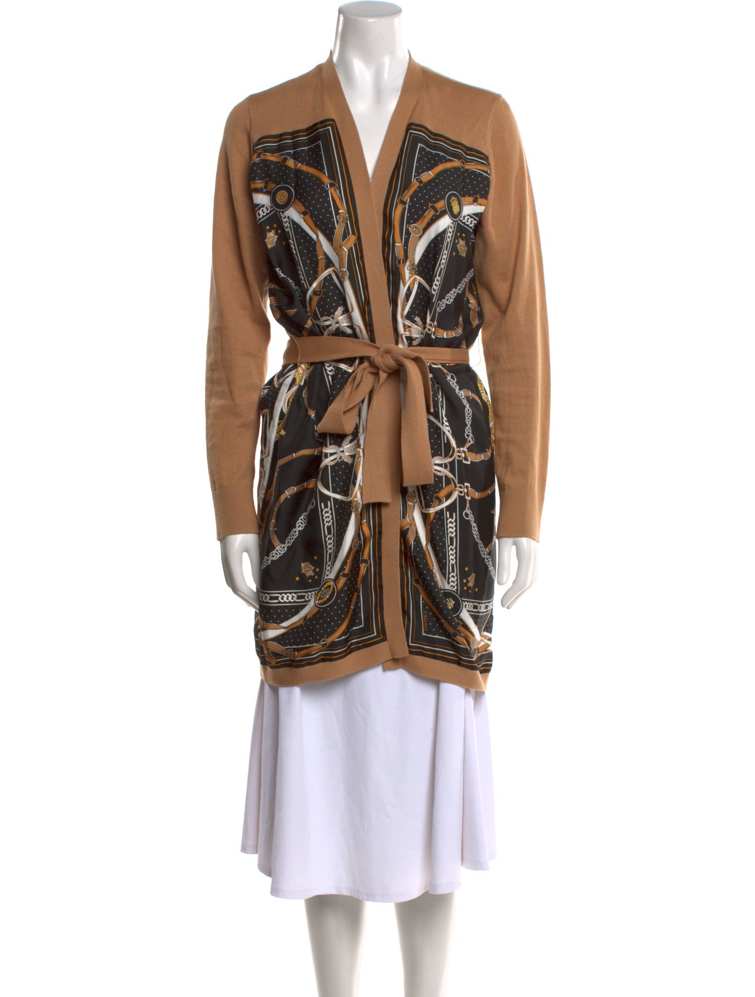 L'Agence Printed V-Neck Sweater