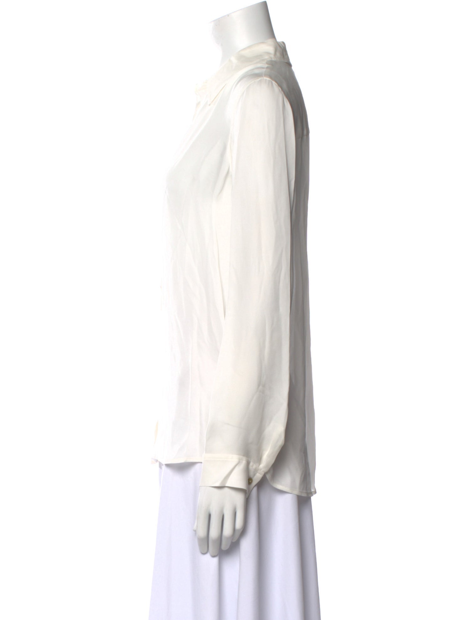 L'Agence Silk Long Sleeve Button-Up Top