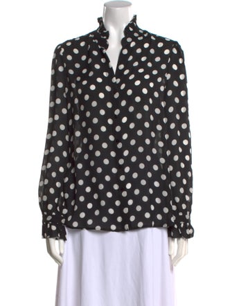 L'Agence Silk Polka Dot Print Blouse