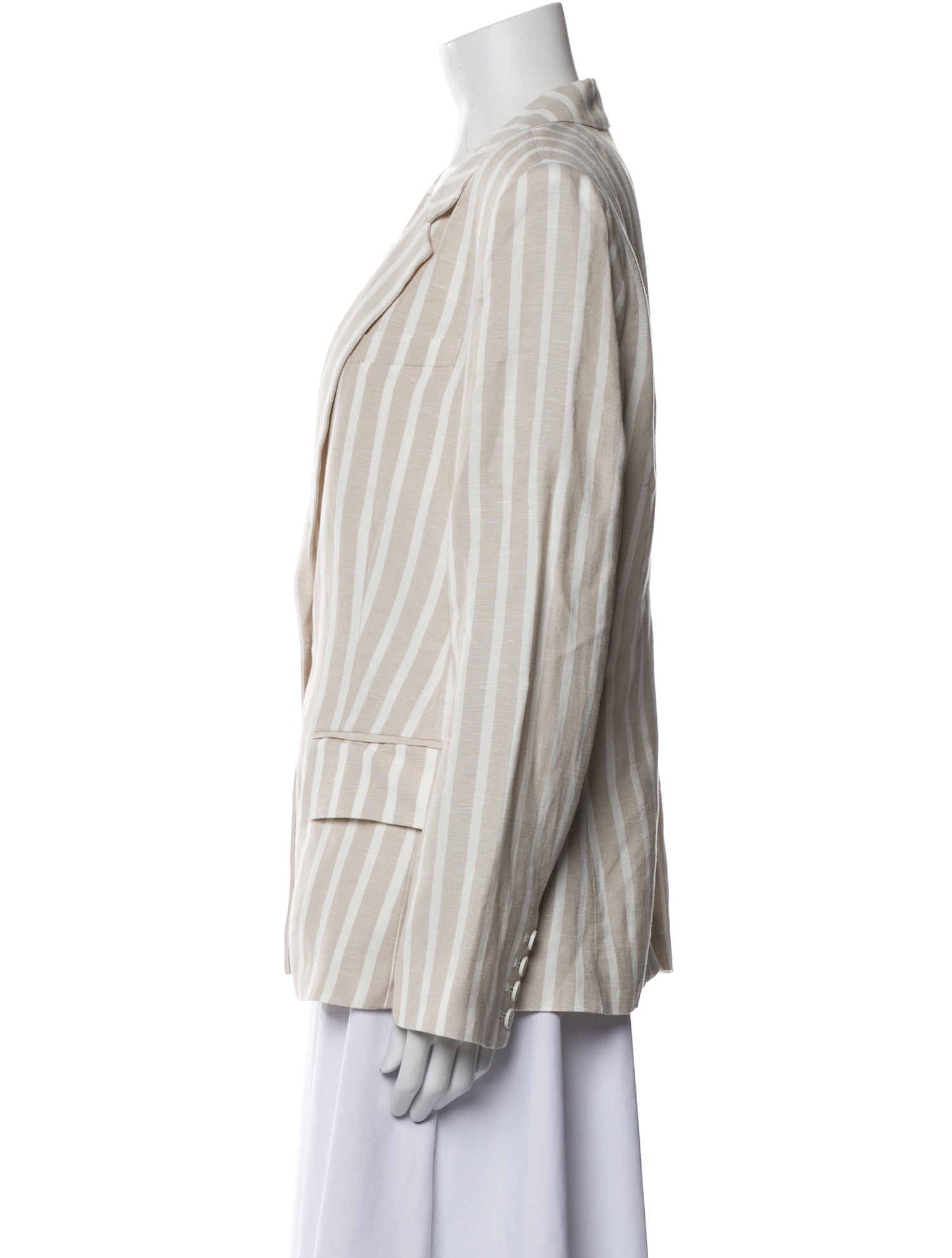 L'Agence Linen Striped Blazer