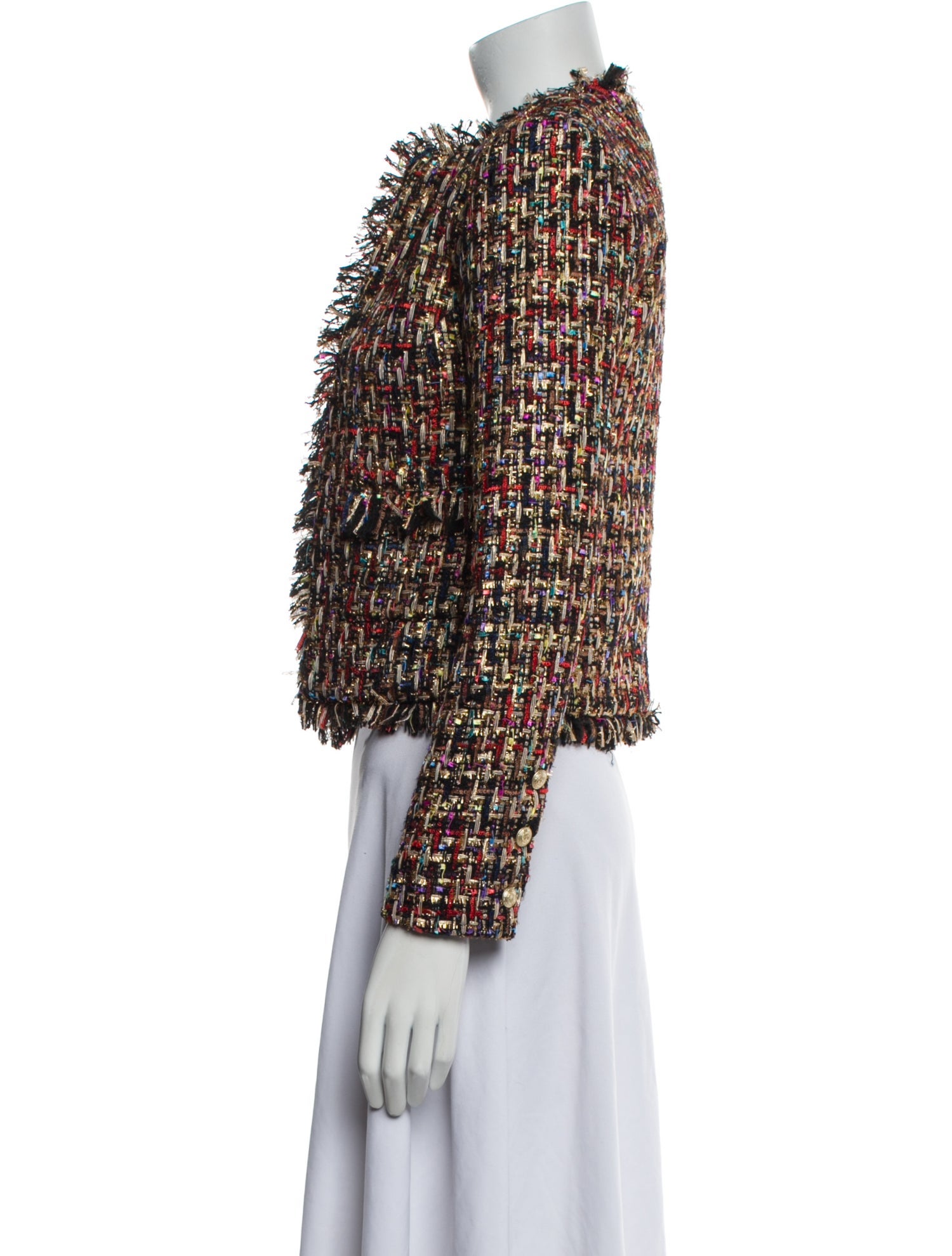 L'Agence Tweed Pattern Evening Jacket