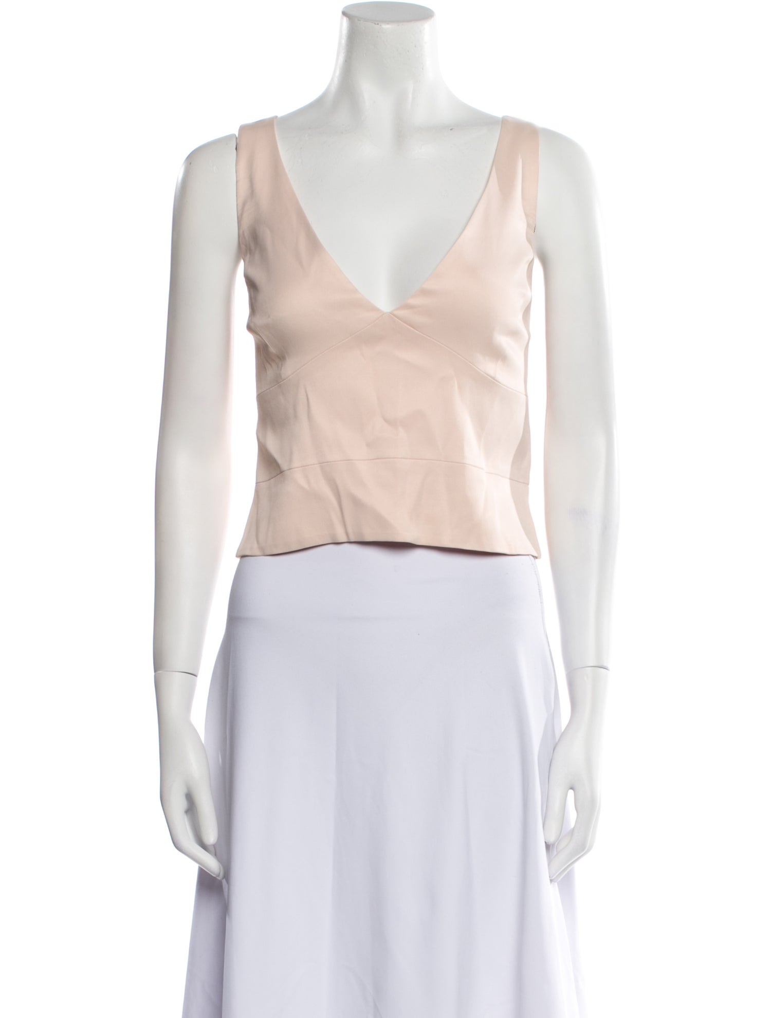 L'Agence V-Neck Sleeveless Crop Top