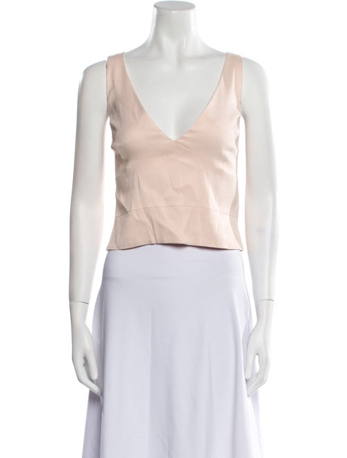 L'Agence V-Neck Sleeveless Crop Top