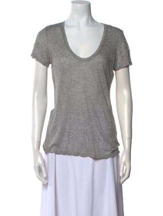 L'Agence Silk Scoop Neck T-Shirt