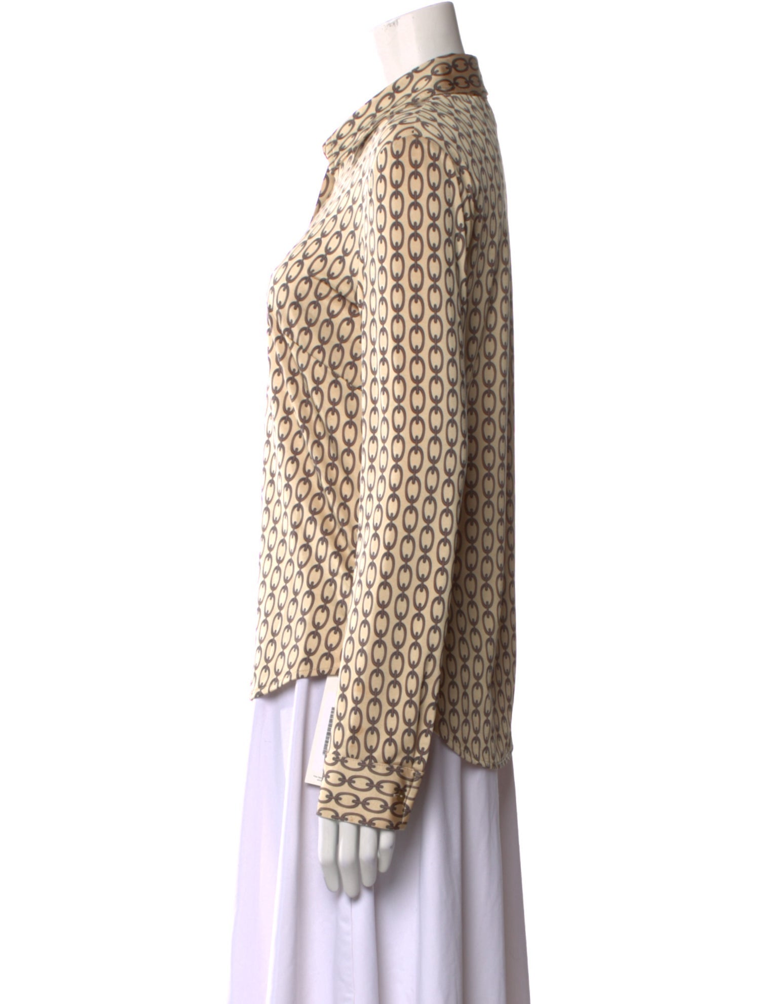 L'Agence Printed Long Sleeve Button-Up Top