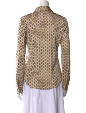 L'Agence Printed Long Sleeve Button-Up Top