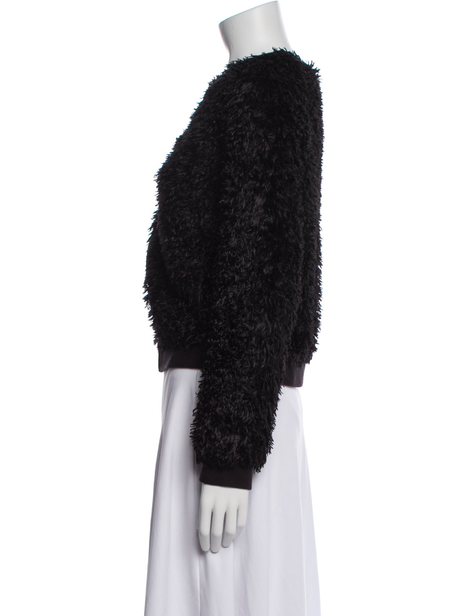 L'Agence Silk Faux Fur Jacket