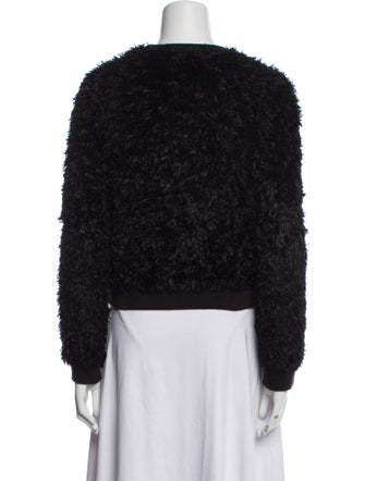 L'Agence Silk Faux Fur Jacket