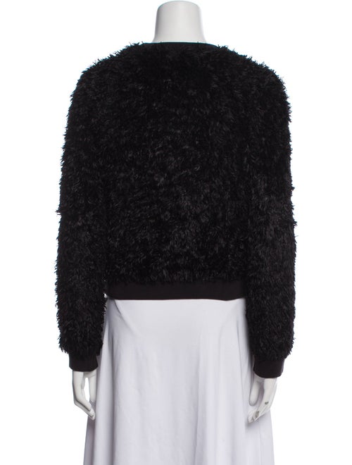 L'Agence Silk Faux Fur Jacket