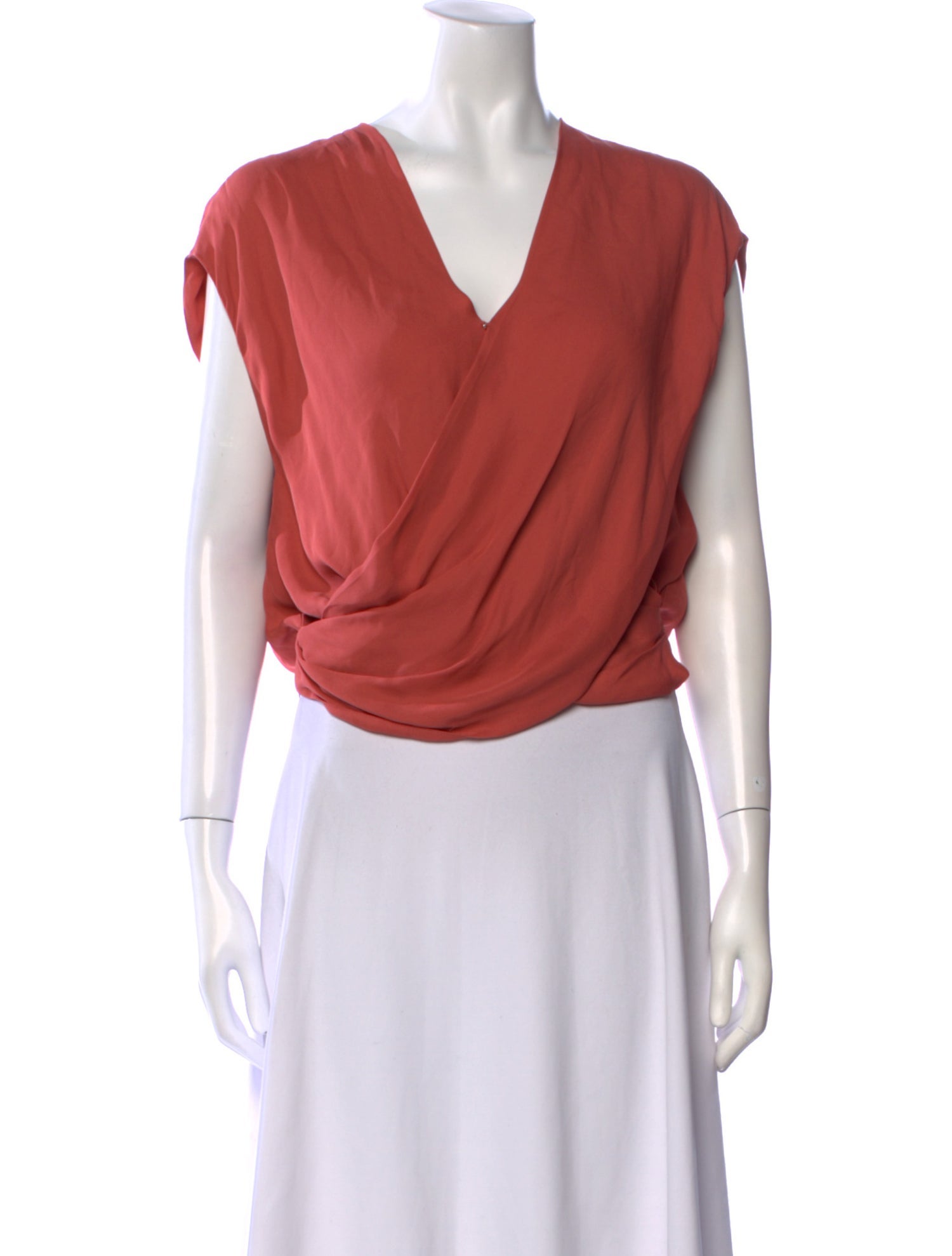 L'Agence Silk V-Neck Crop Top