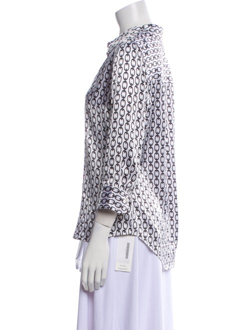 L'Agence Silk Printed Button-Up Top