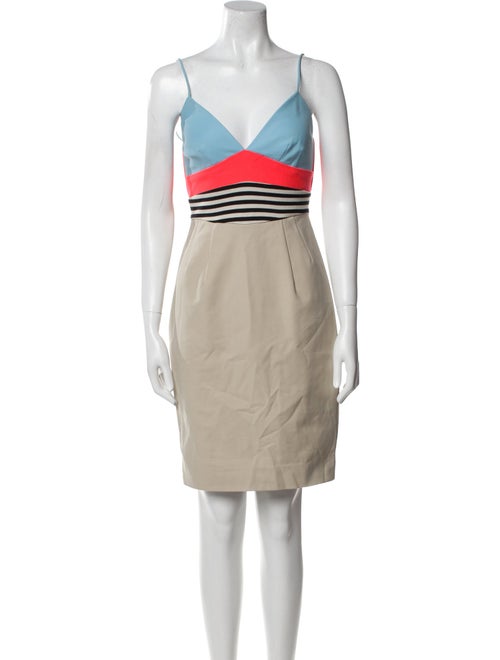 L'Agence Colorblock Pattern Mini Dress