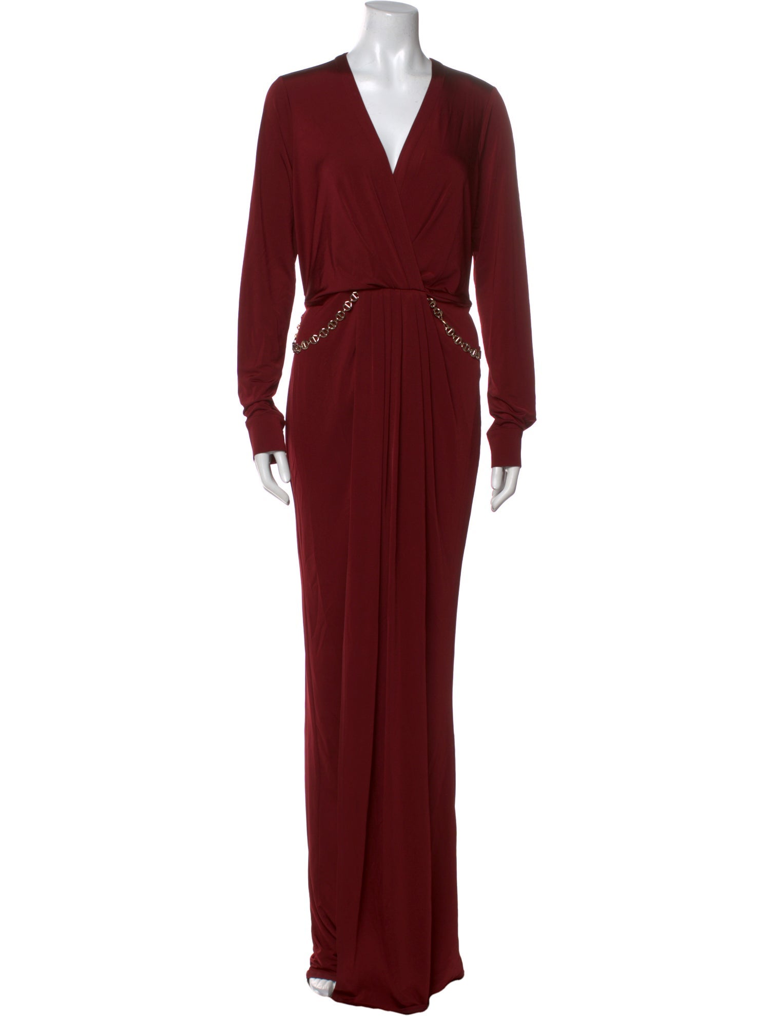 L'Agence V-Neck Long Dress